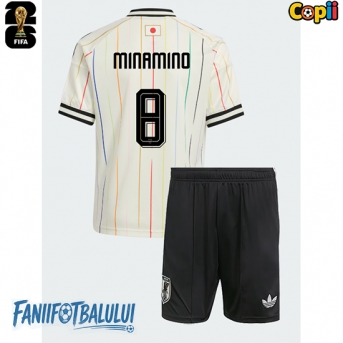 Japonia Takumi Minamino #8 Echipament de Fotbal Replică Mondial 2026 Copii Deplasare (+ Șorturi)